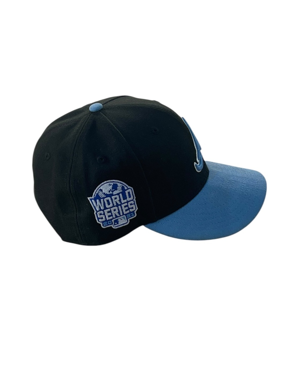 9fifty Black and Light Blue Atlanta 'A' Baseball Cap - Picture 2 of 4